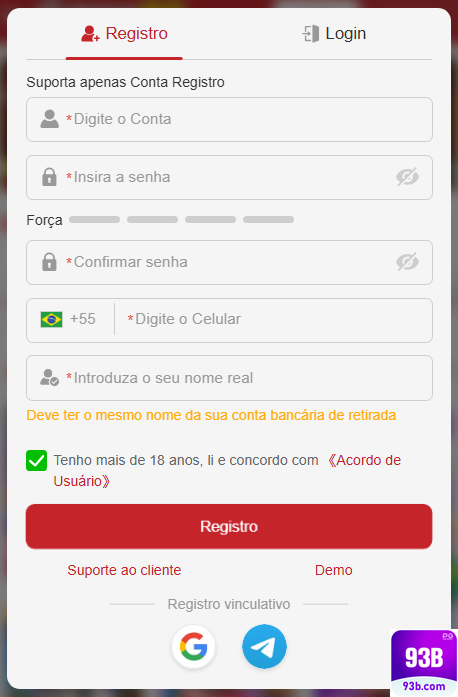 Experiência de Jogos 93b.com